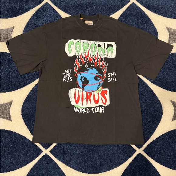 Gallery Dept Corona Virus Black Tee Mens Size Large
